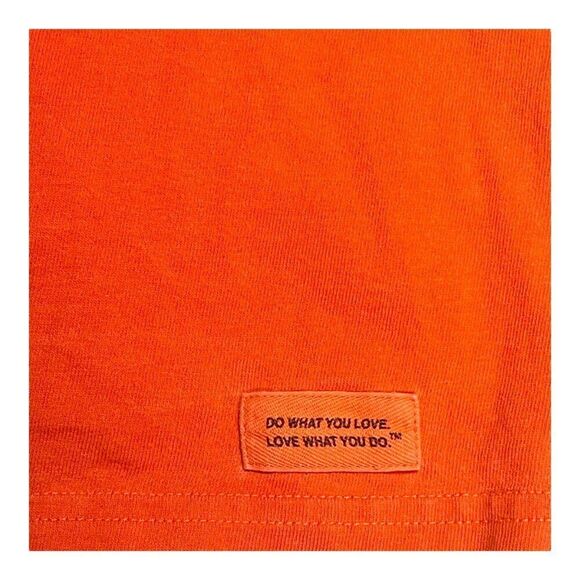 Life Is Good Lucky Dog With Bone Graphic T-Shirt Orange Cotton Tee Men's M - Picture 4 of 7